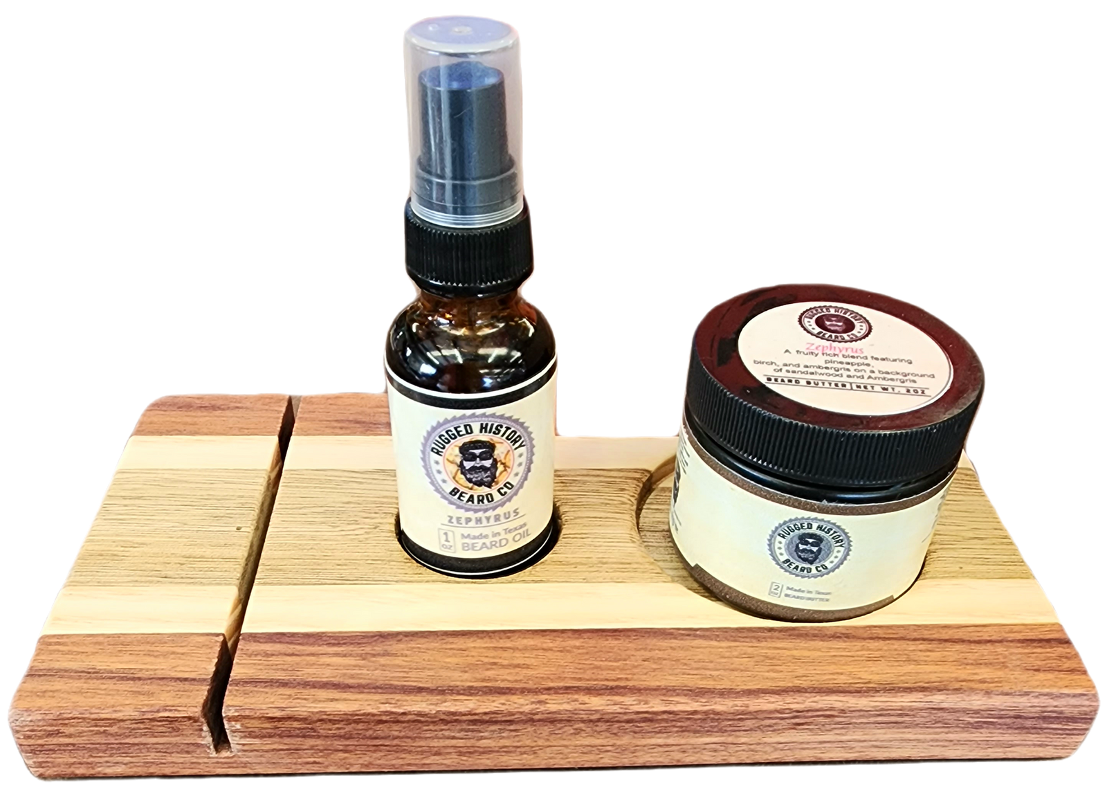 Wooden beard product caddies